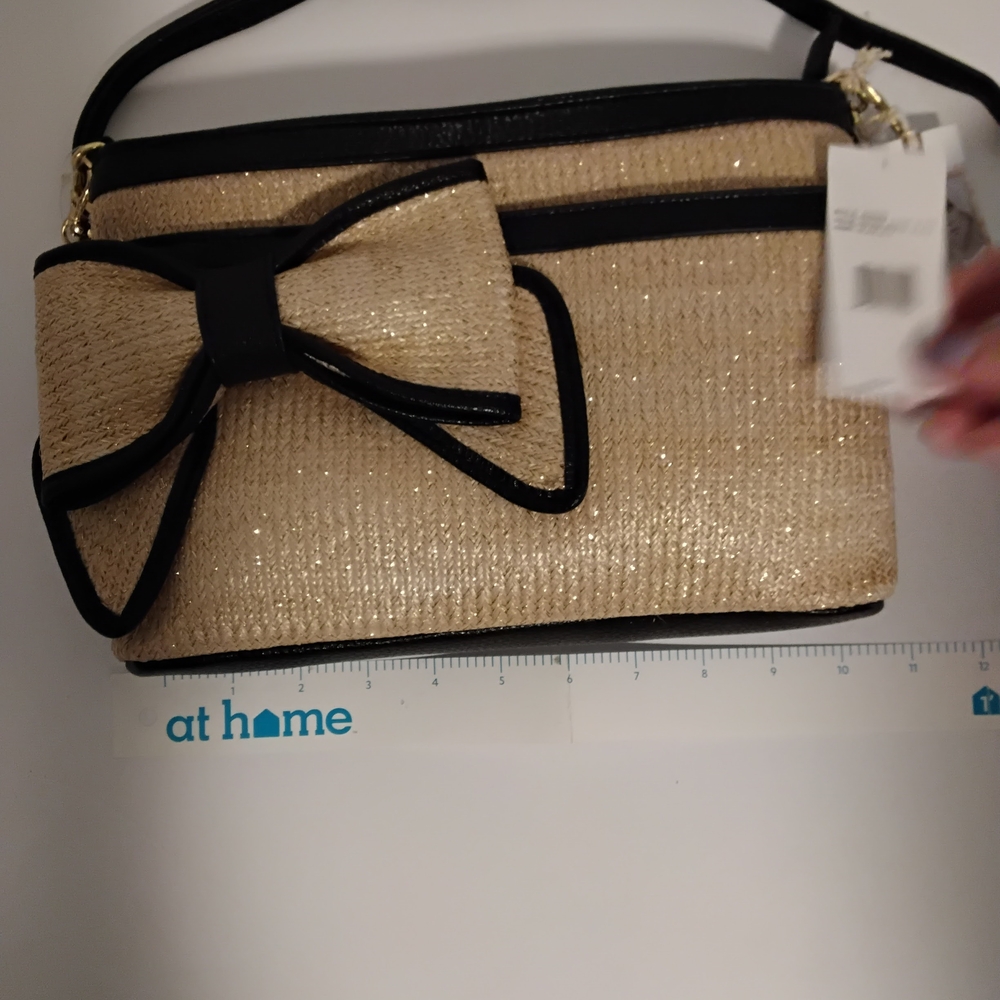 Jessica Simpson Gold and Black Crossbody Bag